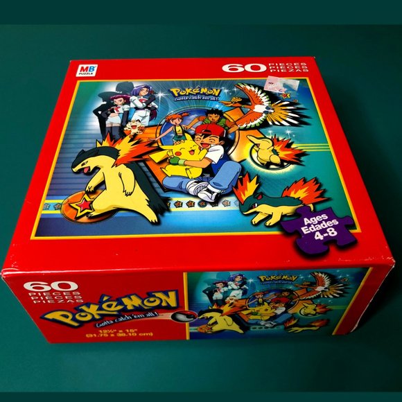 NIB Vintage Pokemon Cyndaquil Johto Puzzle 60pc 12.5" x 15" Puzzle (Hasbro) - Picture 2 of 3